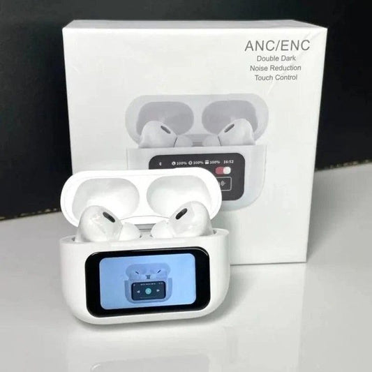 A9 Pro ANC Earbuds – Touch Screen Case, 40hr Battery | Zintero Pakistan