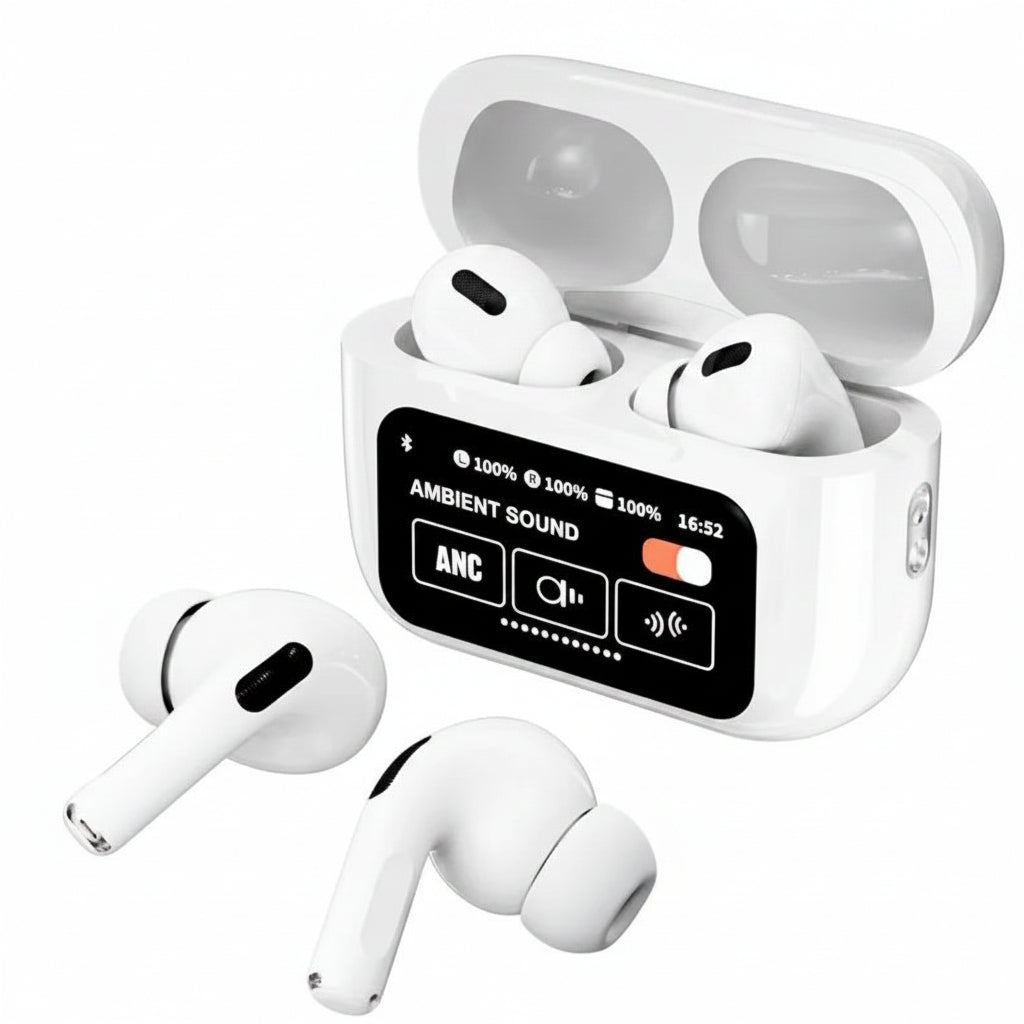 A9 Pro Earbuds ANC/ENC Dauble Dark Tuch screen display Noise Reduction Wireless Earbuds For Android and iOS/Airpods