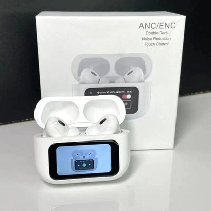 A9 Pro ANC Earbuds – Touch Screen Case, 40hr Battery | Zintero Pakistan