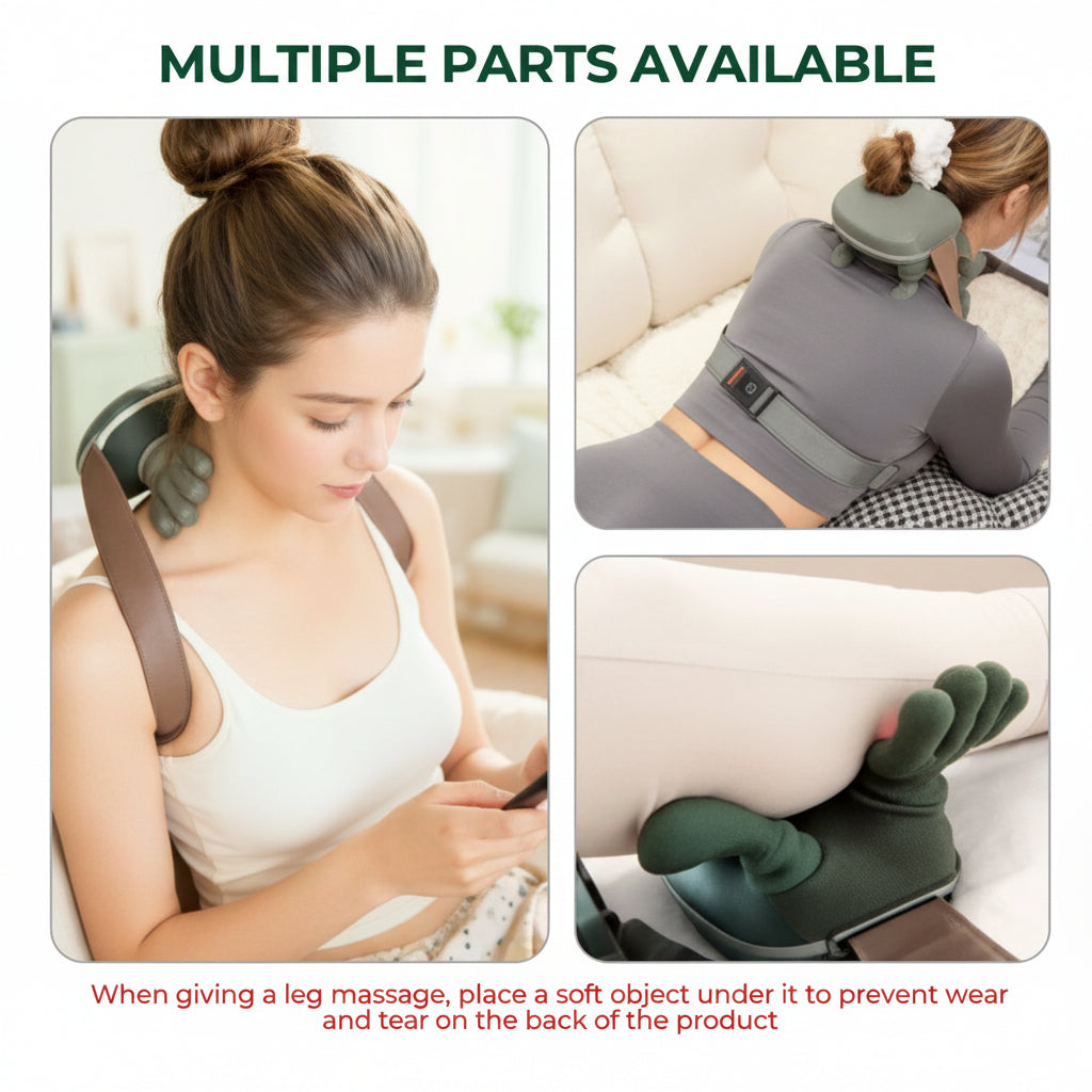 Smart Finger Pressure Neck Massager – Electric Deep Kneading Heated Back & Shoulder Massager | Pain Relief Relaxation Device for Home, Office & Car