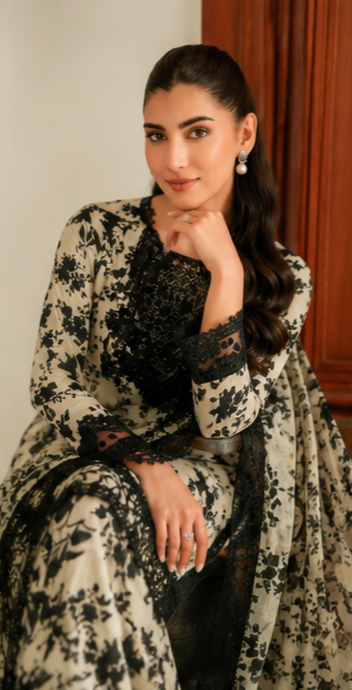 Digital Printed Lawn Dress With Chiffon Printed Dupatta (Unstitched)