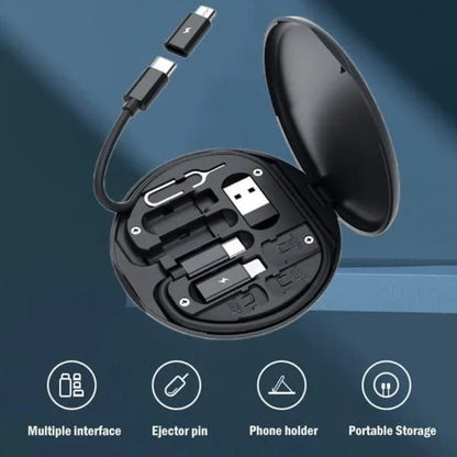 5 in 1 Fast Charging Cable 60W – Multi USB Universal Charger for Android & iPhone (Type-C, Lightning, Micro USB)