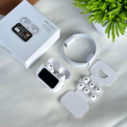 A9 Pro ANC Earbuds – Touch Screen Case, 40hr Battery | Zintero Pakistan